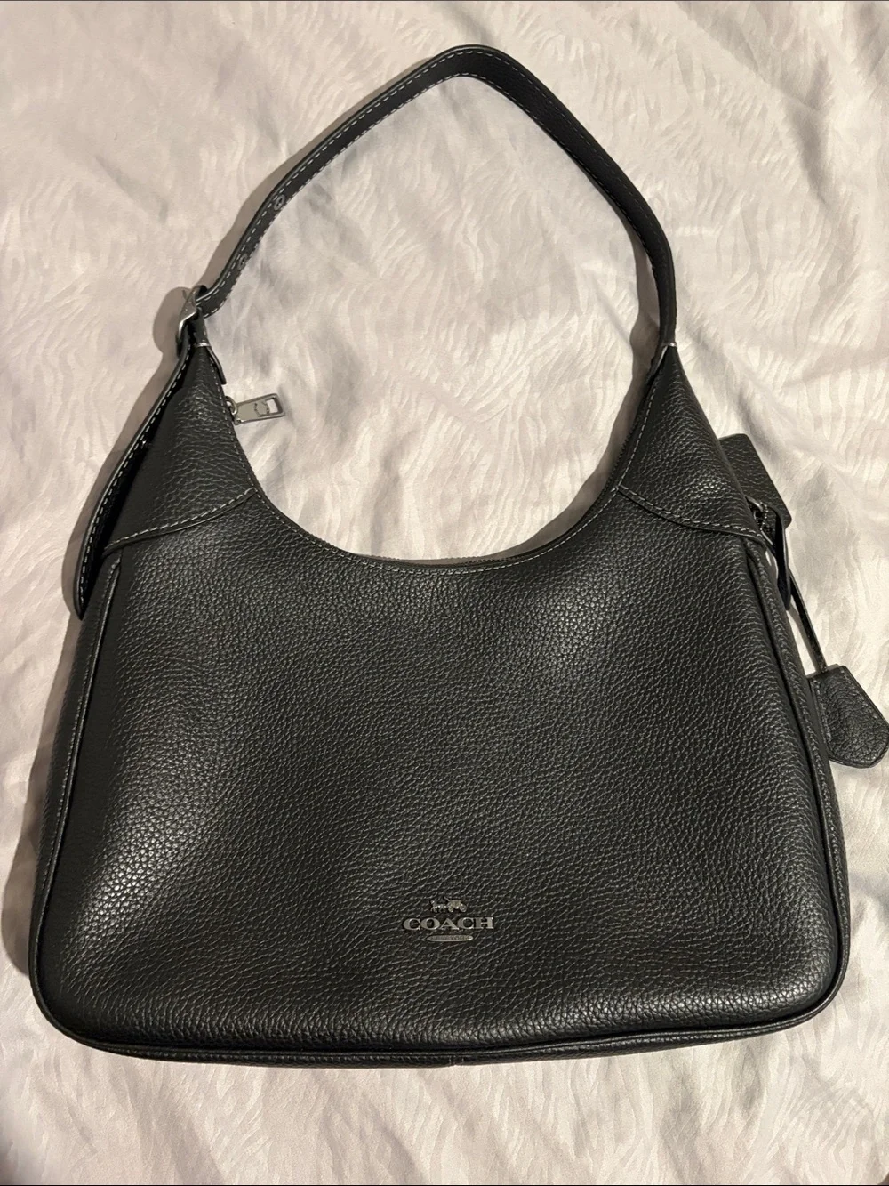 Coach Black Pebbled Leather Shoulder Bag